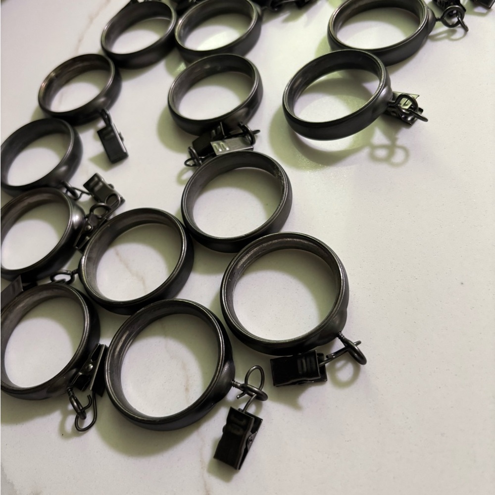 Allen+ Roth Metal Curtain Rings with Clips - Picture 2 of 2